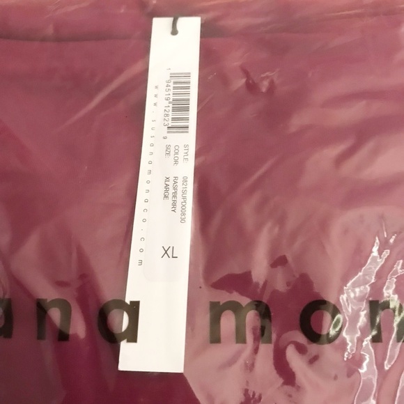 Susana Monaco off shoulder peasant sleeve midi dress in raspberry Size XL nwt - Picture 5 of 6